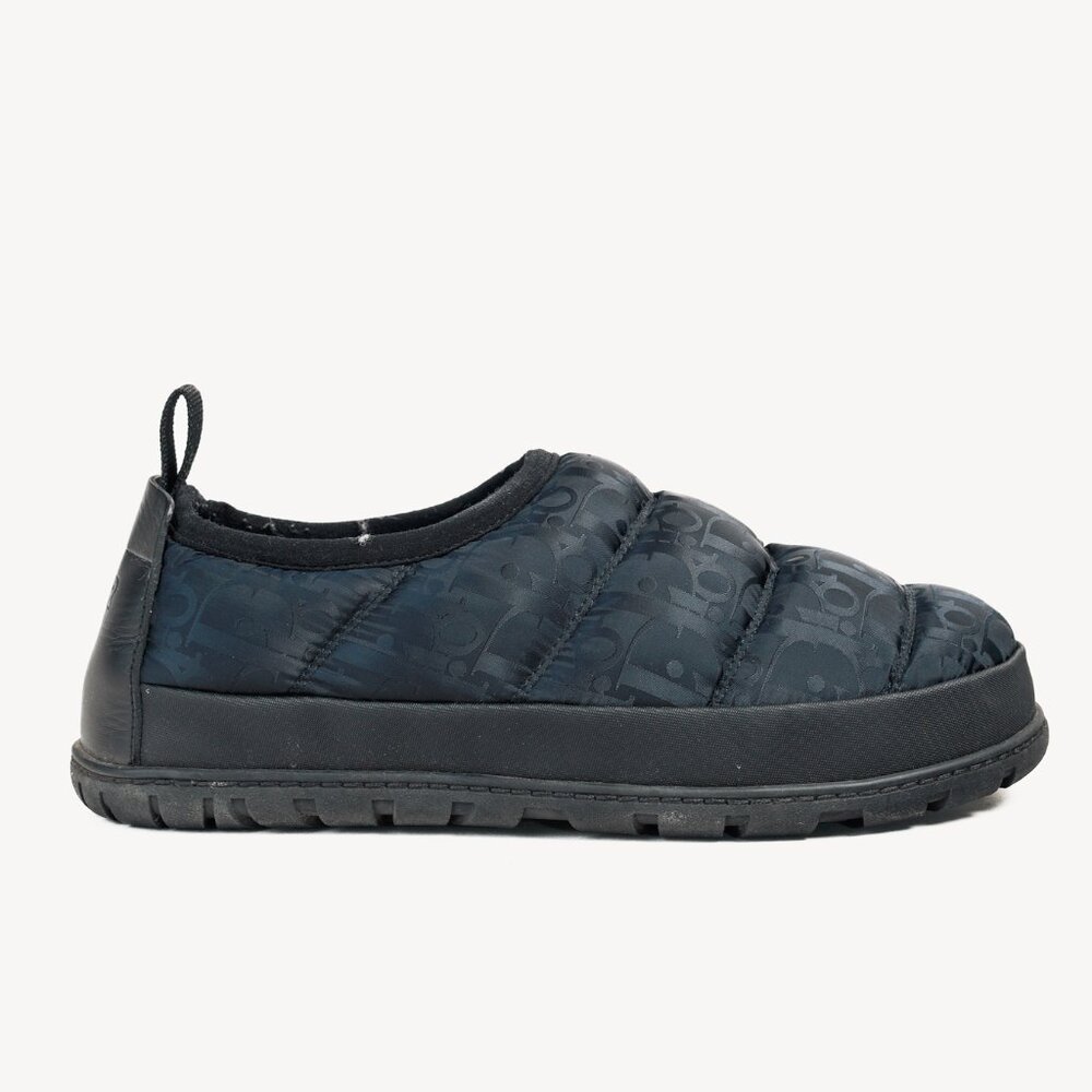 Dior Black Super Dior Oblique Quilted Nylon Snow Slippers